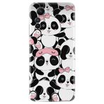 Kılıfland Xiaomi Redmi Note 12S Kılıf, Boutique Baskılı, Uykucu Pandalar Desenli, Beyaz-Pembe-Siyah