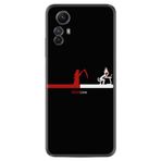 Kılıfland Xiaomi Redmi Note 12S Silikon Kılıf, Dead Line Desen, Siyah
