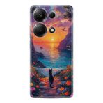 Kılıfland Xiaomi Redmi Note 13 Pro 4G Kılıf, Boutique Baskılı, Manzara Kedi Desenli