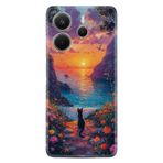 Kılıfland Xiaomi Redmi Note 14 5G ile Uyumlu Kılıf, Boutique Baskılı, Resimli Manzara Kedi Tasarımı