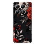 Kılıfland Xiaomi Redmi Note 14 Pro Plus Kılıf, Boutique Baskılı, Çiçek Desenli, Siyah
