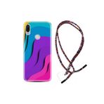 kilifland Xiaomi Redmi Note 7 ile Uyumlu Kılıf Rasta Ipli Boyun Askılı Desenli Silikon Renk Cümbüşü 1631