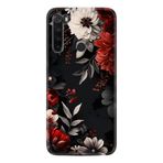 Kılıfland Xiaomi Redmi Note 8 ile Uyumlu Kılıf, Boutique Baskılı, Çiçek Desenli, Siyah