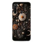 Kılıfland Xiaomi Redmi Note 8 ile Uyumlu Kılıf, Boutique Baskılı, Kahve Çiçek Desen, Siyah