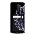 Kılıfland Xiaomi Redmi Note 8 Pro ile Uyumlu Kılıf, Kartvizitli Kartlıklı, Silikon, Çiçek Desenli, Siyah
