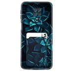 Kılıfland Xiaomi Redmi Note 9 ile Uyumlu Kılıf, Kartvizitli Kartlıklı, Silikon, Mistik Çiçekler Desenli, Siyah