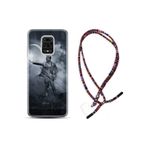 Kılıfland Xiaomi Redmi Note 9 Pro ile Uyumlu Kılıf, Rasta İpli Boyun Askılı, Desenli Silikon, Atatürk, Çok Renkli