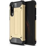 kilifone - Huawei P30 Lite - Kılıf Çift Katman Zırh Tank Crash Military Kapak - Gold - T7847