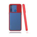 Kilifone - Realme 5i Uyumlu - Kılıf Slayt Sürgülü Arkası Buzlu Lensi Kapak - Kırmızı