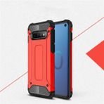 kilifone - Samsung Galaxy S10 Plus - Kılıf Çift Katman Zırh Tank Crash Military Kapak - Kırmızı - T7543
