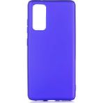 kilifone - Samsung Galaxy S20 FE - Kılıf Mat Soft Premier Silikon Kapak - Saks Mavi - T15249