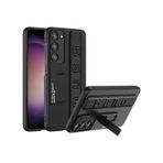 Kilifone - Samsung Uyumlu Galaxy S23 - Kılıf Stand Olabilen El Tutacaklı Karbon Fiber Band Kapak - Siyah