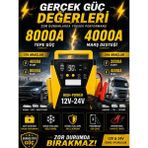 Kılıforyum Profesyonel 12V 24V Akü Takviye Cihazı 8000A Tepe Güç | Tır Kamyon Otobüs Traktör Uyumlu Dijital Göstergeli Powerbank - 98.000 MAH