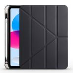 Kilifplus Apple iPad 11.Nesil 2025 (A16) ile Uyumlu Kılıf Tri Folding Silikon Kalem Bölmeli Katlanabilir Standlı PU Deri Yumuşak Kapak, Tablet Kılıfı [Akıllı Kapak, Uyku Modlu], Siyah