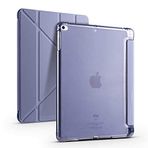 Kilifplus Apple iPad 9.7 2017 (5.Nesil) ile Uyumlu Kılıf Tri Folding Silikon Kalem Bölmeli Katlanabilir Standlı PU Deri Yumuşak Kapak, Tablet Kılıfı [Kalem Alanı, Akıllı Kapak, Uyku Modlu] - Mor