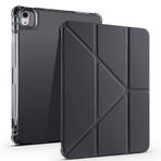 Kilifplus Apple iPad Air 11 2024 ile Uyumlu Kılıf Tri Folding Silikon Kalem Bölmeli Katlanabilir Standlı PU Deri Yumuşak Kapak, Tablet Kılıfı [Kalem Alanı, Akıllı Kapak, Uyku Modlu] - Siyah
