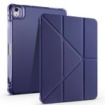 Kilifplus Apple iPad Air 11 2025 ile Uyumlu Kılıf Tri Folding Silikon Kalem Bölmeli Katlanabilir Standlı PU Deri Yumuşak Kapak, Tablet Kılıfı [Kalem Alanı, Akıllı Kapak, Uyku Modlu] - Lacivert