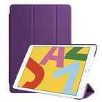 Kilifplus Apple iPad Air 3 10.5 ile Uyumlu Tablet Kılıfı Smart Cover Uyku Modlu Standlı Arkası Sert Şeffaf Kapak - Mor