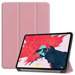 Kilifplus Apple iPad Pro 11 2020 (2.Nesil) ile Uyumlu Tablet Kılıfı Smart Cover Uyku Modlu Standlı Arkası Sert Şeffaf Kapak - Rose Gold