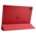 Kilifplus Apple iPad Pro 12.9 2021 (5.Nesil) ile Uyumlu Tablet Kılıfı Smart Cover Uyku Modlu Standlı Arkası Sert Şeffaf Kapak - Kırmızı