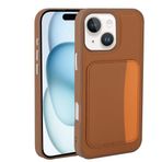 Kilifplus Apple iPhone 13 ile Uyumlu Kılıf Kartlık Bölmeli X-Kart Silikon Kapak, Premium Koruma, Kahverengi