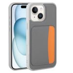 Kilifplus Apple iPhone 14 ile Uyumlu Kılıf Kartlık Bölmeli X-Kart Silikon Kapak, Premium Koruma, Koyu Gri