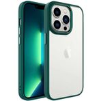 Kilifplus Apple iPhone 14 Pro (6.1) Koyu Yeşil Şeffaf Arka Yüzey Renkli Kenar Krom Kapak Kılıf