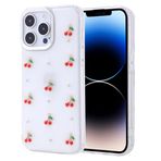 Kilifplus Apple iPhone 14 Pro ile Uyumlu Kılıf Şeffaf Simli Airbag Tasarımlı Kapak, Darbe Emici, Kamera Korumalı, [ Tam Uyumlu, Zarif, Kaliteli ], Kiraz
