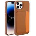 Kilifplus Apple iPhone 14 Pro Max ile Uyumlu Kılıf Kartlık Bölmeli X-Kart Silikon Kapak, Premium Koruma, Kahverengi