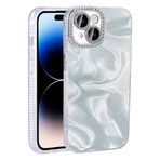 Kilifplus Apple iPhone 15 Plus ile Uyumlu Kılıf Airbagli Parlak Taş Görünümlü Z-eSila kapak - Beyaz