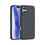 Kilifplus Apple iPhone 16 ile Uyumlu Kılıf Magsafe Şarj Özellikli Karbon Fiber Tasarımlı Sert Silikon Slim Fit Darbelere Dayanıklı Elnino Kapak - Siyah