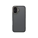Kilifplus Apple iPhone 16 Plus ile Uyumlu Kılıf M-Safe Şarj Özellikli, Karbon Fiber Görünümlü, Antina Serisi Kapak, Tam Uyumlu, Kaliteli, Şık, Gri
