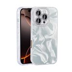 Kilifplus Apple iPhone 16 Pro ile Uyumlu Kılıf Airbagli Parlak Taş Görünümlü Z-eSila kapak - Beyaz