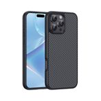 Kilifplus Apple iPhone 16 Pro Max ile Uyumlu Kılıf Magsafe Şarj Özellikli Karbon Fiber Tasarımlı Sert Silikon Slim Fit Darbelere Dayanıklı Elnino Kapak - Siyah