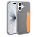 Kilifplus Apple iPhone 17 ile Uyumlu Kılıf Kartlık Bölmeli X-Kart Silikon Kapak, Premium Koruma, Koyu Gri