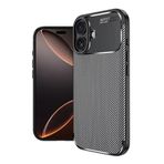 Kilifplus Apple iPhone 17 ile Uyumlu Kılıf Silikon Parmak İzi Bırakmayan Karbon Soft Negro Kapak - Siyah