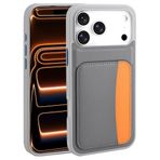 Kilifplus Apple iPhone 17 Pro ile Uyumlu Kılıf Kartlık Bölmeli X-Kart Silikon Kapak, Premium Koruma, Koyu Gri