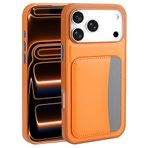 Kilifplus Apple iPhone 17 Pro ile Uyumlu Kılıf Kartlık Bölmeli X-Kart Silikon Kapak, Premium Koruma, Turuncu