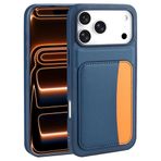 Kilifplus Apple iPhone 17 Pro Max ile Uyumlu Kılıf Kartlık Bölmeli X-Kart Silikon Kapak, Premium Koruma, Lacivert