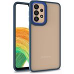 Kilifplus Galaxy A53 Electro Silikon Renkli Flora Kapak Mavi Kılıf
