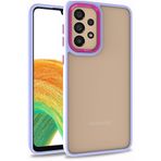 Kilifplus Galaxy A73 Electro Silikon Renkli Flora Kapak Lila Kılıf
