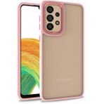 Kilifplus Galaxy A73 Electro Silikon Renkli Flora Kapak Rose Gold Kılıf