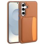 Kilifplus Galaxy S25 FE ile Uyumlu Kılıf Kartlık Bölmeli X-Kart Silikon Kapak, Premium Koruma, Kahverengi