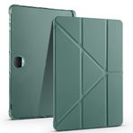 Kilifplus Honor Pad 9 ile Uyumlu Kılıf Tri Folding Silikon Kalem Bölmeli Katlanabilir Standlı PU Deri Yumuşak Kapak, Tablet Kılıfı [Akıllı Kapak, Uyku Modlu] - Koyu Yeşil