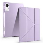 Kilifplus Honor Pad GT ile Uyumlu Kılıf Tri Folding Silikon Kalem Bölmeli Katlanabilir Standlı PU Deri Yumuşak Kapak, Tablet Kılıfı [Akıllı Kapak, Uyku Modlu] - Lila