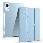 Kilifplus Honor Pad V9 ile Uyumlu Kılıf Tri Folding Silikon Kalem Bölmeli Katlanabilir Standlı PU Deri Yumuşak Kapak, Tablet Kılıfı [Akıllı Kapak, Uyku Modlu] - Mavi