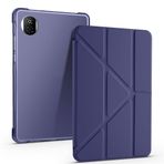 Kilifplus Honor Pad X7 8.7 ile Uyumlu Kılıf Tri Folding Silikon Kalem Bölmeli Katlanabilir Standlı PU Deri Yumuşak Kapak, Tablet Kılıfı [Akıllı Kapak, Uyku Modlu] - Lacivert