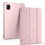 Kilifplus Honor Pad X7 8.7 ile Uyumlu Kılıf Tri Folding Silikon Kalem Bölmeli Katlanabilir Standlı PU Deri Yumuşak Kapak, Tablet Kılıfı [Akıllı Kapak, Uyku Modlu] - Rose Gold