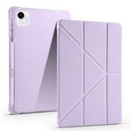 Kilifplus Honor Pad X9 Pro ile Uyumlu Kılıf Tri Folding Silikon Kalem Bölmeli Katlanabilir Standlı PU Deri Yumuşak Kapak, Tablet Kılıfı [Akıllı Kapak, Uyku Modlu] - Lila
