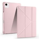 Kilifplus Honor Pad X9 Pro ile Uyumlu Kılıf Tri Folding Silikon Kalem Bölmeli Katlanabilir Standlı PU Deri Yumuşak Kapak, Tablet Kılıfı [Akıllı Kapak, Uyku Modlu] - Rose Gold